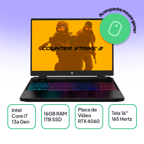 Notebook Acer Predator Helios RTX4060 i7